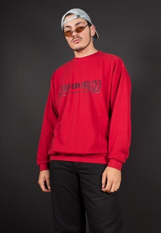 RED BIG LOGO SPELL OUT UMBRO SWEATSHIRT