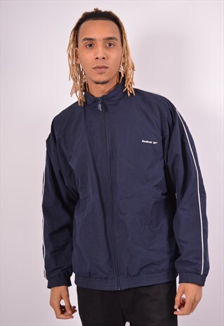 VINTAGE REEBOK TRACKSUIT TOP JACKET BLUE