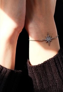 Snowflake Chain Bracelet Women Sterling Silver Bracelet