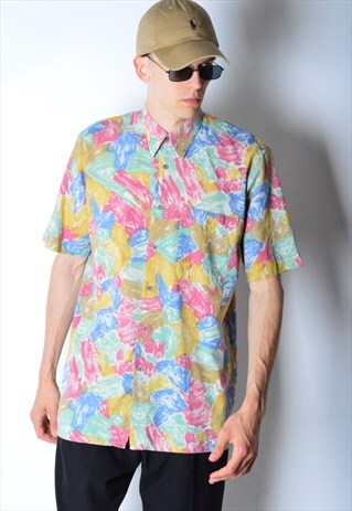 VINTAGE 80S COLOURFUL ABSTRACT SHIRT