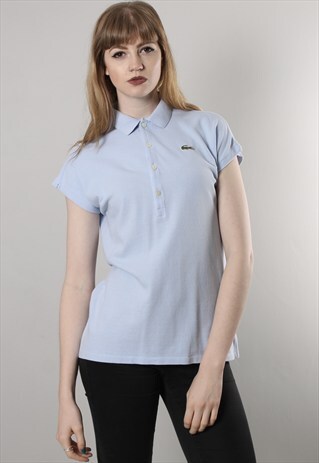 VINTAGE 90S LACOSTE BLUE POLO SHIRT TOP