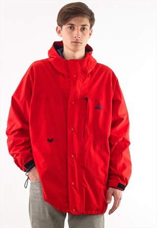 VINTAGE NIKE ACG SHELL WINDBREAKER 90S RED COAT