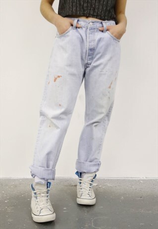 VINTAGE LEVI'S BLUE PAINT MOM JEANS