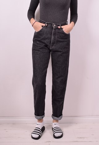 LEE WOMENS VINTAGE JEANS W28 L31 BLACK 90S