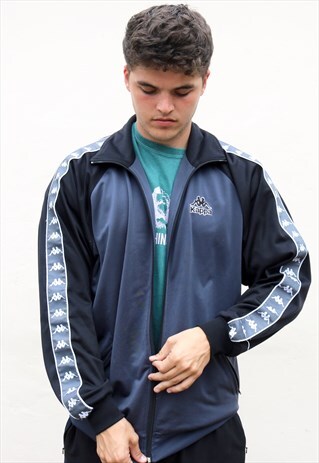 DARK GREY KAPPA WINDBREAKER TRACK TOP