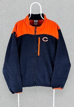 Vintage NFL Chicago Bears Fleece Jacket Full Zip Up Mens XL