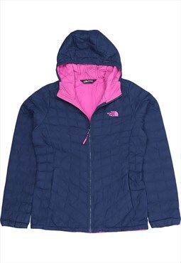 The North Face 90's Hooded Zip Up Puffer Jacket Medium Blue