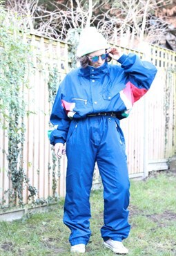 Vintage 1990s Killy colour block skisuit in blue 