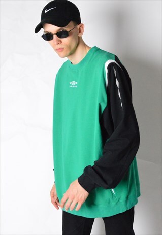 GREEN EMBROIDERED UMBRO SWEATSHIRT