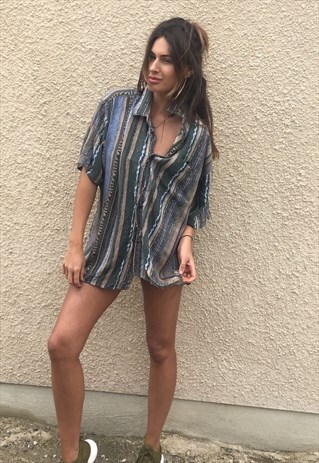 PATTERNED OVERSIZED RETRO VINTAGE UNISEX FESTIVAL SHIRT