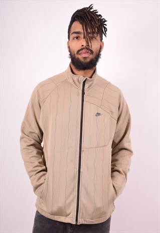 NIKE MENS VINTAGE TRACKSUIT TOP JACKET MEDIUM KHAKI 90'S