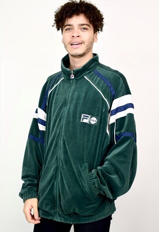 VINTAGE 90'S FILA VELOUR TRACK JACKET