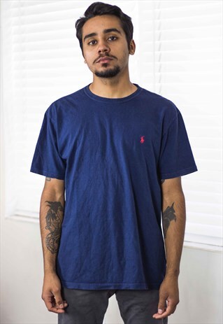 VINTAGE POLO RALPH LAUREN T-SHIRT LOGO 90S M 6.4