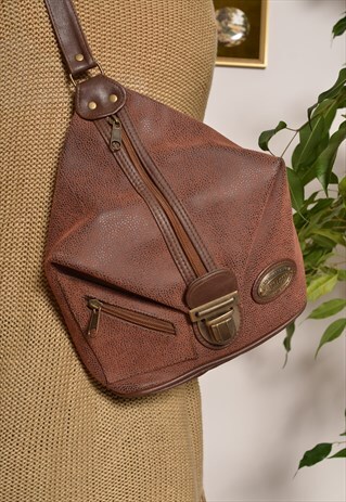 VINTAGE 70S CROSS BODY BAG BROWN SOFT SUEDE LEATHER