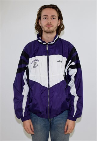 VINTAGE 90S PURPLE ADIDAS TRACKSUIT TOP JACKET