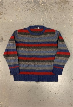 Vintage Abstract Knitted Jumper Funky Patterned Grandad Knit