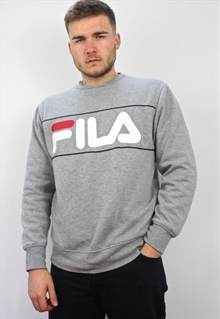90'S RETRO GREY SPELL-OUT SWEATSHIRT