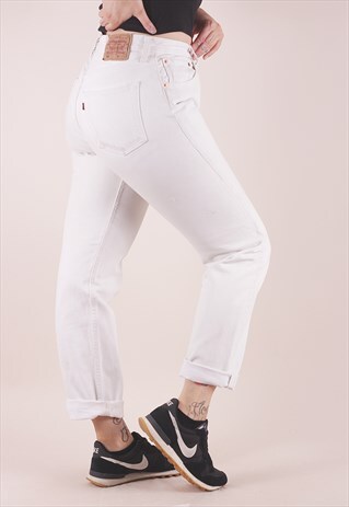 levi's white denim jeans