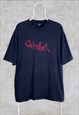 Vintage Blue Quiksilver T-Shirt Spell Out Logo Oversized XL