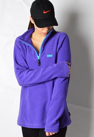 PURPLE HELLY HANSEN 1/3 ZIPPER SPORTS FLEECE JUMPER