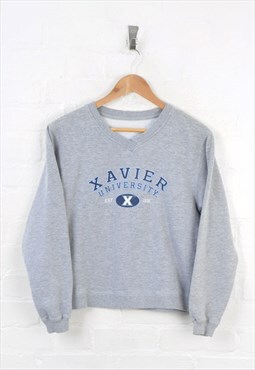 Vintage Xavier University Sweater Grey Ladies Small