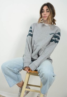 Vintage 90s Adidas Sweatshirt in Grey with Trefoil Logo