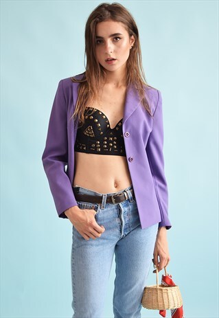 90'S RETRO CLASSIC CUT LILAC MINIMALIST SCANDI JACKET