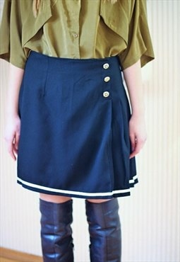 black midi pleated skirt