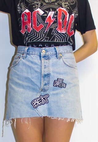 VINTAGE 501 LEVIS SEX PISTOLS DENIM MINI SKIRT