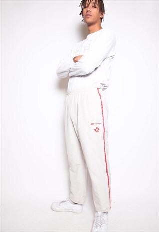 VINTAGE 90S REEBOK BEIGE TRACK PANTS ID:7568