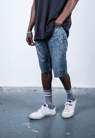 LEVI'S VINTAGE 1990S BLUE DENIM CUT OFF SHORTS