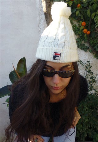 VINTAGE FILA WHITE BEANIE