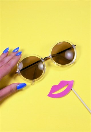 90S CLEAR ROUND SUNGLASSES FESTIVAL WEAR VINTAGE ACCESSORIES