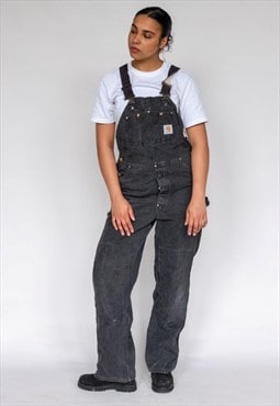 Charcoal Grey 90s Carhartt Canvas Baggy Dungarees