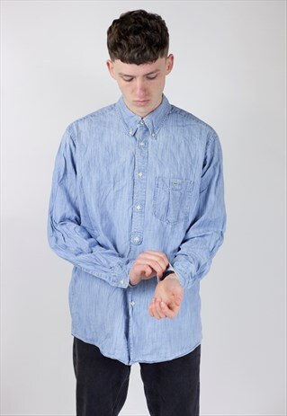 VINTAGE LACOSTE BLUE DENIM SHIRT