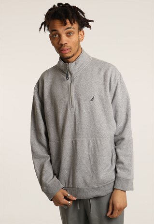 VINTAGE NAUTICA EMBROIDERED LOGO 1/4 ZIP SWEATSHIRT