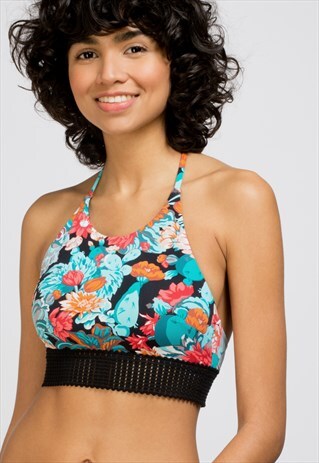 FLORAL PRINTED HALTER NECK BIKINI