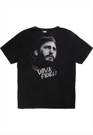 VINTAGE 90'S B&C T SHIRT VIVA FIDEL SHORT SLEEVE CREWNECK