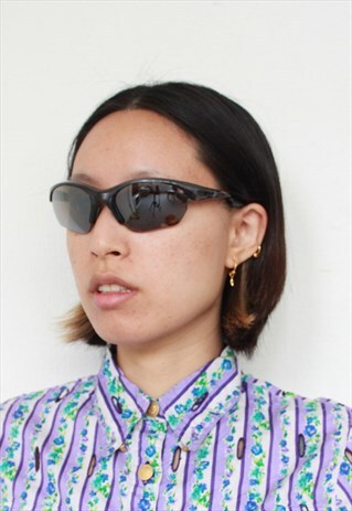 Y2K BLACK TINT RUNNER SPACE STYLE SUNGLASSES