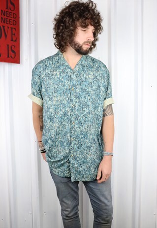 VINTAGE CRAZY PATTERN OVERSIZED SHORT SLEEVED SHIRT