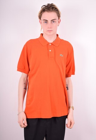 LACOSTE MENS VINTAGE POLO SHIRT XL ORANGE 90'S