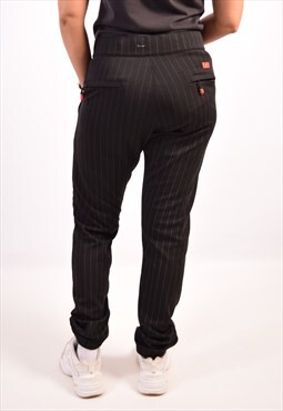 Vintage Emporio Armani Skinny Chino Trousers Stripes Black