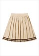 PREPPY PLEATED SKIRT RETRO PATTERN BOTTOMS IN CREAM