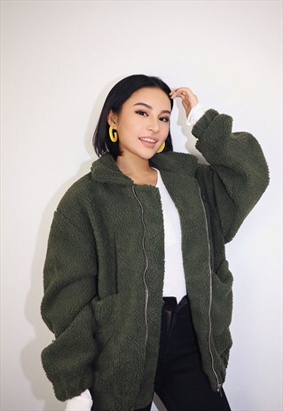 FURRY FAUX WOOL JACKET