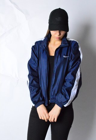 VINTAGE 90S NAVY BLUE NIKE SPORTS TRACK JACKET