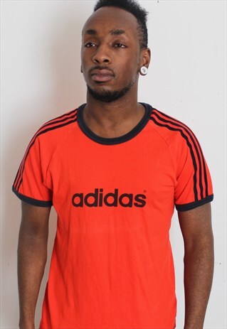 RED ADIDAS SLIM FITTING T-SHIRT MEDIUM