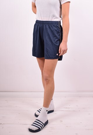 CHAMPION WOMENS VINTAGE SHORTS W30 NAVY BLUE 90'S