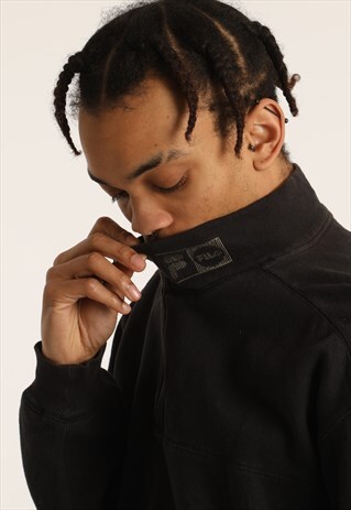 VINTAGE FILA 1/4 ZIP EMBROIDED LOGO SWEATSHIRT