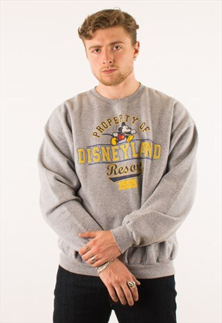 VINTAGE 90S GREY DISNEYLAND CREWNECK SWEATSHIRT