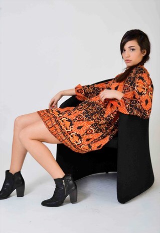 CARISSA DRESS ORANGE MULTI